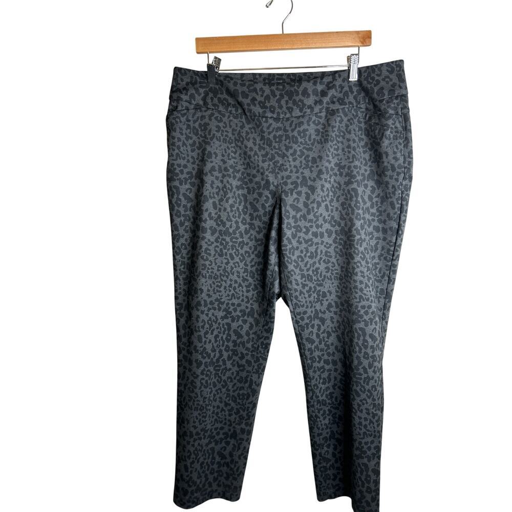 Westbound Women Animal Print Park Ave Pull-On Pants Sz‎ 18W Short Camo